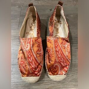 Sam Edelman Paisley Espadrilles in Red and Orange